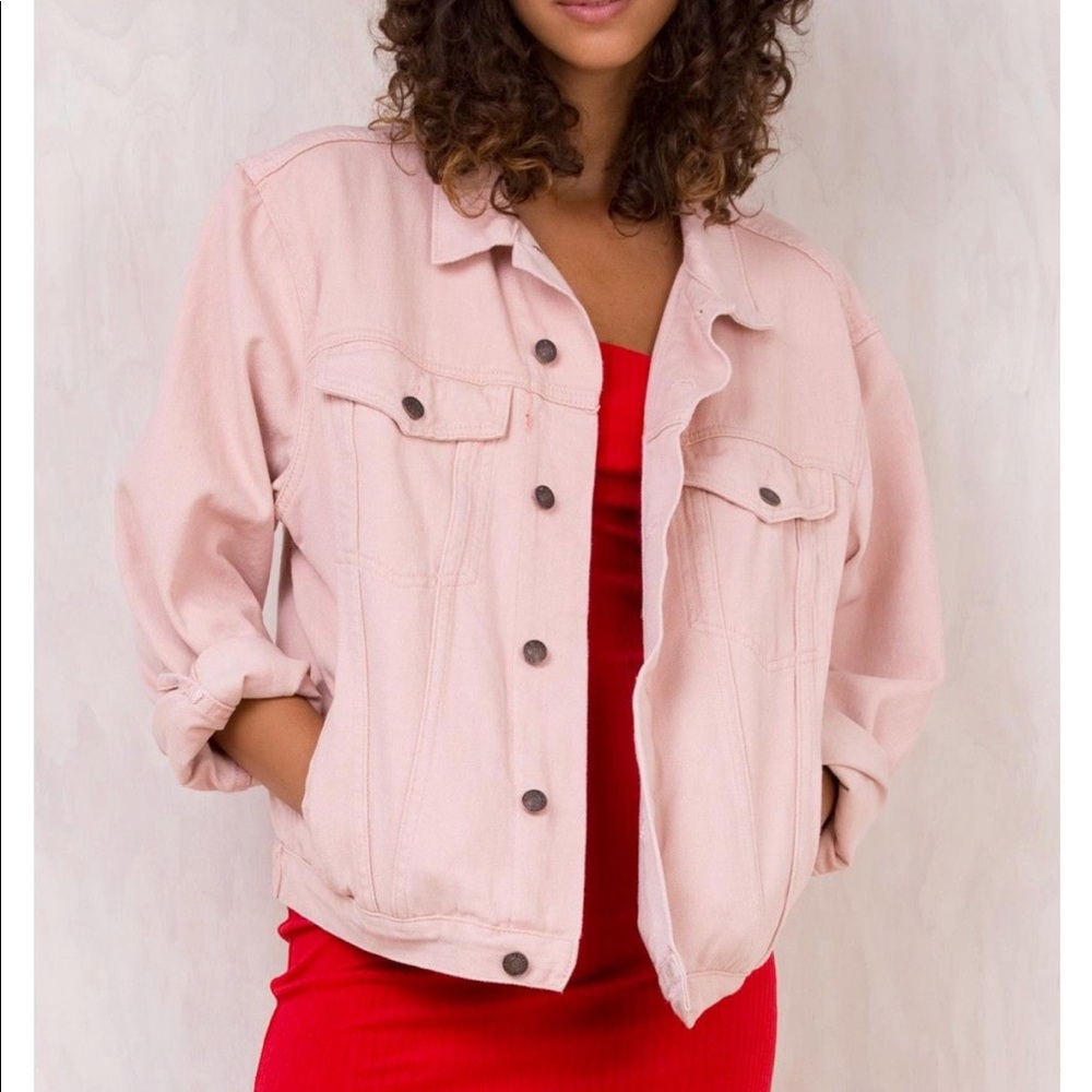 Princess Polly Western Light Pink Denim Jacket